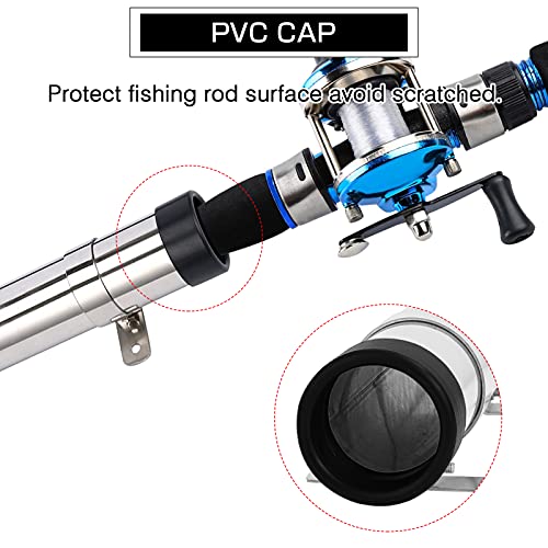 AMYSPORTS Steel Wall Rod Holder Fishing Stainless Mount Rod Holder Marine Side Boat Pole Holders Kayak Saltwater Freshwater