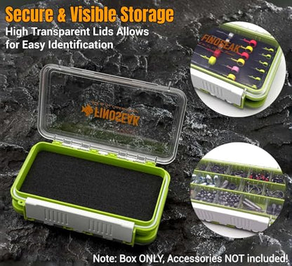 Sturdy Dual Sided Small Tackle Box Organizer, Waterproof Sealed Clear Fishing Tackle Box Tray Storage Case with Slit Foam for Jig Heads-Flies-Spoons-Rigs and Lures (FN0801) - style: FN0801
