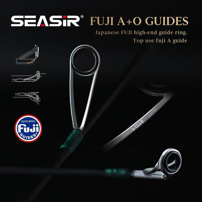 SEASIR Stream Fishing Rod, Ultralight Spinning Rod Travel Bait Casting Rod, 2 Piece, Fuji A O Ring Guide, Solid Wood Handle, 40T Carbon Fiber, Compact Fishing Pole for Saltwater Freshwater Trout Bass - color: Spinning, size: S522-UL-F