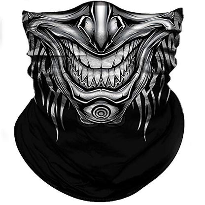 Obacle Neck Gaiter Face Mask Bandana for Dust Wind Sun Protection for Men Women - color: Skull Beard V Teeth