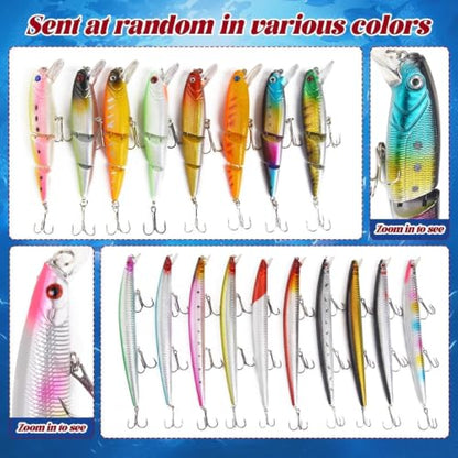 Fishing Advent Calendar 2026, Bass Fishing Lure for Saltwater & Freshwater, Minnow VIB Swimbait Crankbait Spoons Soft Lures, Catch All Fish Kit Best Gift for Dad Grandpa Husband