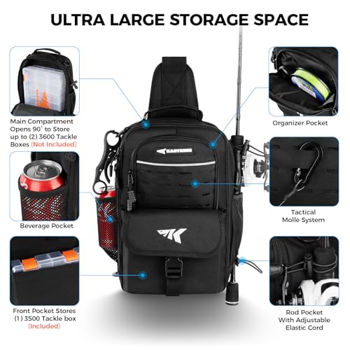 KastKing Everyday Essential Sling Tackle Bag & Tool Set, Fishing Scale & 3500-Tackle Box Waterproof, 7" Pliers, Lip Gripper - Fishing Gear and Gift for Men