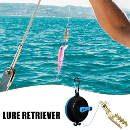 Fishing Lure Retriever - Durable Body, Rescue Tackle Tool, Bait Saver Device, 9.84ft PE Rope Longtail Fishing Accessory | for Saltwater Freshwater Angling Boat Pier River Lake - color: blue black