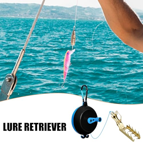 Lure Retriever Tool 30m PE Rope | Lure Retriever Bait Saver for Women Men Fishing Lovers - color: blue black