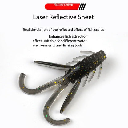 Soft Plastic Crawfish Fishing Lure, White Craw Bait 4 cm, Packed in 30 Pieces per Pack