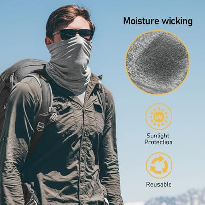 TICONN Neck Gaiter Face Cover Scarf, Neck Warmer Breathable Sun & Wind-proof for Skiing Fishing Hiking Cycling - color: Heather Gray-4pk, style: Quick Dry