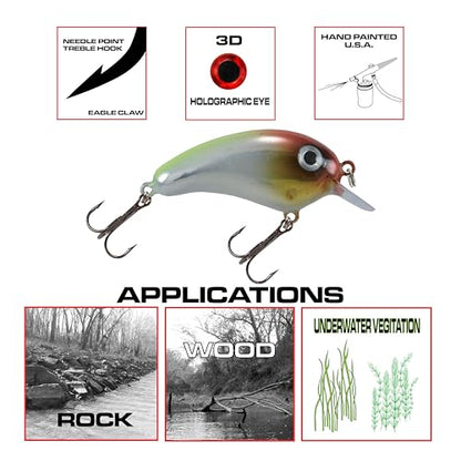 Crappie Magic Crankbait (2 Inch Crappie Lure) Made in the USA - color: Clown