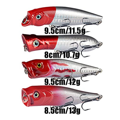 LINGYUE Bass Fishing Lures Kit Set Topwater Hard Baits Minnow Crankbait Pencil VIB Swimbait for Bass Pike Fit Saltwater and Freshwater