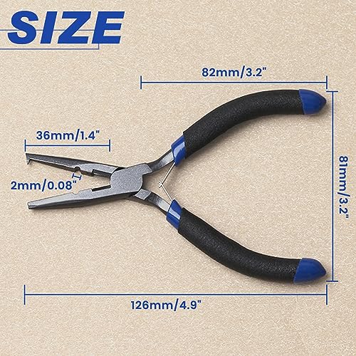 5" Fishing Pliers Hook Remover, Light Weight Split Ring Pliers for Fishing 3 in 1 Professional Multifunctional Fish Plier with Braid Line Cutter and Crimper Saltwater Resistant Teflon Coated - style: 5"-Mini Size