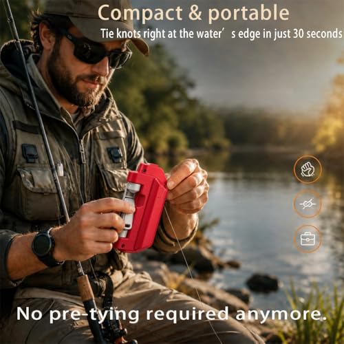 Electric Knot Assist -Automatic Electric Fishing Knot Assist Machine | Quickly ties GT & FG knots, portable line tying device, professional fishing gear for river, reservoir, lake and coastline - color: Grey-1pcs
