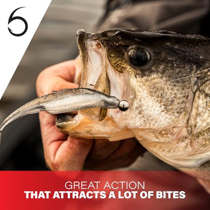 6th Sense Flush 5.2 Soft Jerkbait – Realistic Fin Details, Keel-Style Belly, Built Weed Guard – 5.2inch (8/pk) - Made in The USA (Ghost Ice Minnow)