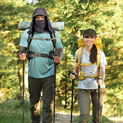 4 Set Sun Hat Fishing Hats UPF 50+ Outdoor Hiking Hat UV Sun Protection Hat with Neck Flap Face Mask and 4 Pack Arm Sleeves - color: Black, Dark Gray, Light Gray, Army Green, size: One Size