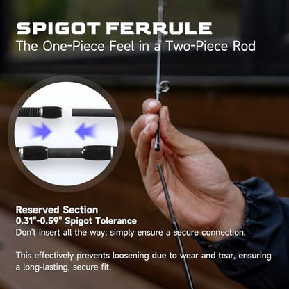 HANDING Magic L BFS Rod 2-Piece Ultralight Casting & Spinning Rod for Trout Crappie Bluegill Yellow Perch Sunfish, for BFS Fishing - size: 5'6'' - UL - Fast - 2pcs, style: Casting