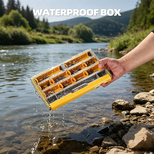 RUNCL 3600 Terminal Fishing Tackle Box, Waterproof Floating Lure Storage Box with Adjustable Dividers, Clear Rust-Proof Utility Tray for Terminal Tackle, Hooks and Sinkers - color: 3600 Terminal
