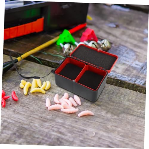 2pcs Double Layer Breathable Bait Storage Box with Handle Leakproof Plastic Fishing Tackle Container for Freshwater and Saltwater Portable Live Worm Holder for Extended Freshness