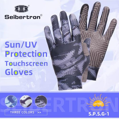 Seibertron S.P.S.G-1 UPF100+ Sun/UV Protection Touchscreen Adult & Youth Glove - color: black, size: M Youth