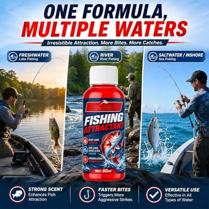Concentrated Fish Attractant Liquid, 60ml Red Worm Liquid Spray, Powerful Bait Attractant Scent Bait Fish Attractants Liquids for Trout, Panfish and More, Enhances Scent & Improves Biteresponse - color: 2pcs