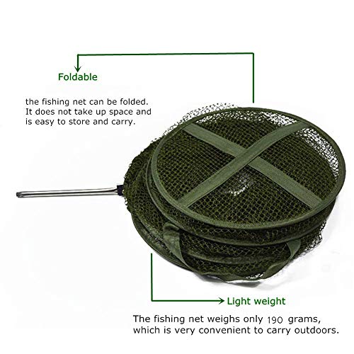 Wilove 5 Layers Fishing Net Trap Fish Basket Collapsible Portable Fish Cage Fishing Keep Net for Crayfish, Crab, Fishes, Fishing Accessories Tool,140cm x 30cm (55.1 x 11.8in)