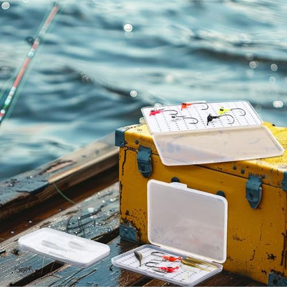 3 Pcs Fly Clear Boxes for Fly Fishing Jig Boxes 3 Sizes Thin PP Tackle Storage Case with High-density Foam Transparent Lid Waterproof Jig Lures Box Large Capacity