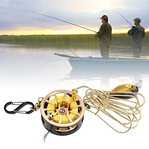 Dilwe Live Fish Lock, Live Fish Lock Golden Stainless Steel Lock Buckle Telescopic Portable Fishing Chain Stringer for Boat Fishing