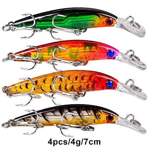 Bass Fishing Lures Kit Set Topwater Hard Baits Minnow Crankbait Pencil VIB Swimbait for Bass Pike Fit Saltwater and Freshwater - color: 560-56pcs