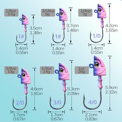 Swimbait Jig Head Swimbait Jigs with 3D Eyes Minnow Jig Heads for Fishing Saltwater 10 pcs/Set - size: 1/2oz