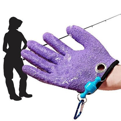 Fishing Gloves with Magnet Release - Non-Slip, Professional, Puncture Proof, Fish Handling - color: Right hand