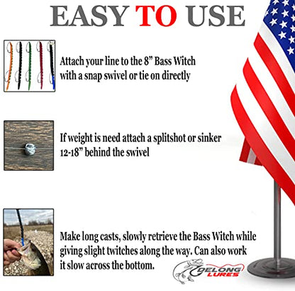 Delong Lures Fishing Lures, Made in America, Pre-Rigged Weedless Bass Lures for Fishing, Segemented Soft Platisc Fishing Bait, Fishing Worm Lure, Fishing Tackle Kit - color: Watermelon