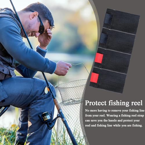 Fishing Spool Belt Fishing Bag for Protection 4X | Wear-resistant Reel Protection Belt Band, Tackle Ties, Outdoor Equipment for Anglers - size: LL