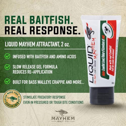 Liquid Mayhem Anise Crawfish Attractant Gel 60 ml / 2 oz · 60 Uses – Real Anise Crawfish Bait & Aminos | UV-Enhanced Long-Lasting Gel – All Lure Types - size: 3-Pack