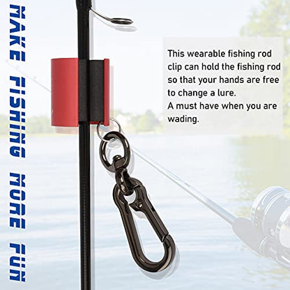 Dovesun Creek Rod Clips Wearable Fishing Rod Holder Clip Fly Fishing Pole Accessories 1PCS & 2PCS - color: Cylindrical-Red-1PCS
