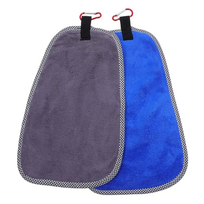 Fishing Towels Set 2pcs Quick-Dry Microfiber Rod Wiping Rag with Clip Sweatproof Camping Workout Towel for Outdoor Fishing and Marine Activities