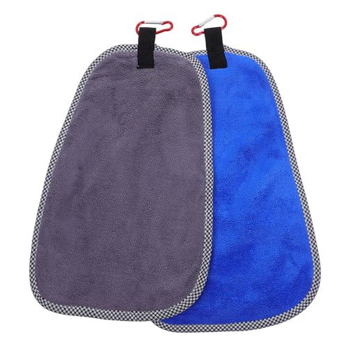 Homoyoyo 2pcs Non-Slip Quick-Dry Fishing Towels with Clip, Microfiber Sweatproof Rod Maintenance and Hand Drying Towels for Outdoor Camping, Gym, and Angler Use