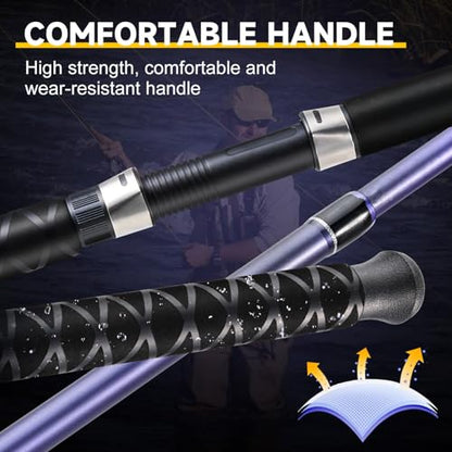Sougayilang Spinning Rods, Strong Carbon&Glass Composite Fishing Pole with Stainless Steel Line Guides for Catfish- 7'0" - color: Purple-1Pack