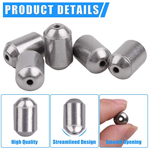 AGOOL Egg Sinkers Fishing Weights, 15/25pcs Iron Slip Sinkers Oval Catfish Weights for Bass Casting/Saltwater/Freshwater Fishing - size: 25pcs_1/8oz