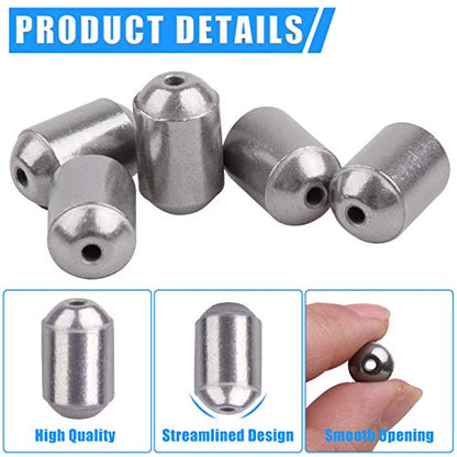 AGOOL Egg Sinkers Fishing Weights, 15/25pcs Iron Slip Sinkers Oval Catfish Weights for Bass Casting/Saltwater/Freshwater Fishing - size: 25pcs_1/6oz