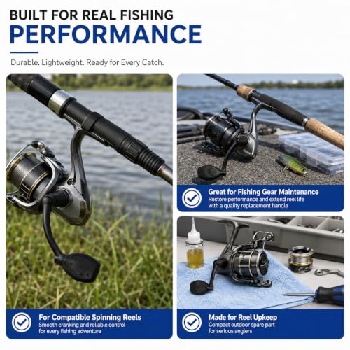 Universal Fishing Reel Rotary Knob Power Handle, Plastic Power Crank Handle for Spinning and Reels, Saltwater Fishing Gear Replacement Parts