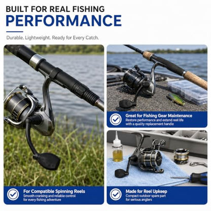 Universal Fishing Reel Rotary Knob Power Handle, Plastic Power Crank Handle for Spinning and Reels, Saltwater Fishing Gear Replacement Parts