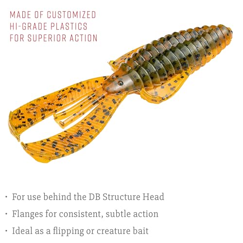 Strike King Rage Bug Fishing Lure, Soft Plastic Grub, Unique Design, Subtle Action - color: Bama Craw, size: 3"