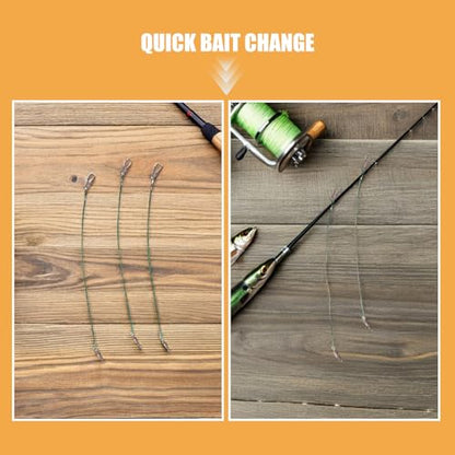 Yardwe 60pcs Fishing Wire Leader: Bite-Proof Steel Fishing Line - High Strength Leader Line Tackle for Saltwater and Freshwater - Portable Wire Trace Kit 15/20/25cm