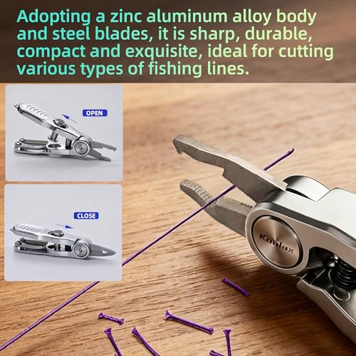 3-in-1 Fishing Line Cutter, Stainless Steel Multi-Function Portable Scissors with Retractor & Knot Tying Tool for Various Fishing Lines - size: JXQ85-85