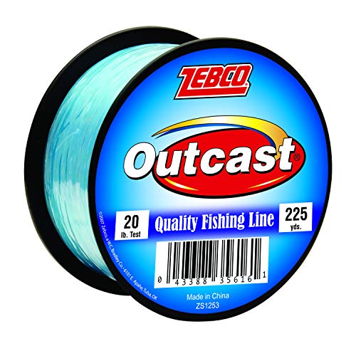 Zebco Outcast Monofilament Fishing Line, Low Memory and Stretch, High Tensile Strength - color: Blue, size: 225-Yard/20-Pound