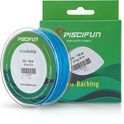 Piscifun Fly Line Backing, Braided Fly Backing Line - color: Blue, size: 20lb/100yd