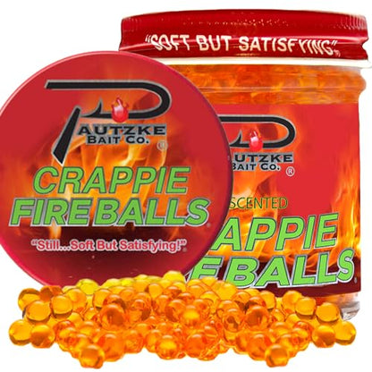 PAUTZKE'S Crappie Fire Balls - Striking Color & Prolonged Scent Release, Infused with Genuine Salmon Egg Juice - color: Orange