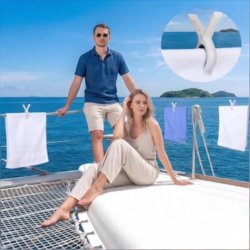 8 Pack Marine Boat Rail Towel Clips Storm Proof for Beach Pontoon Fishing Cruise Travel (Orange)