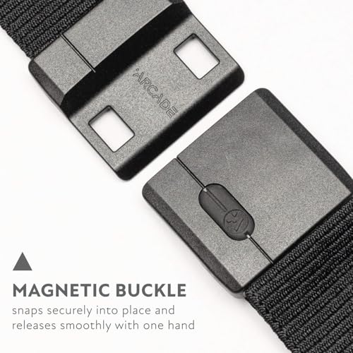 Arcade Belts Adventure Mag Unisex Belt: Heavy Duty Stretch, Metal Free Buckle - color: Aero Mag - Black