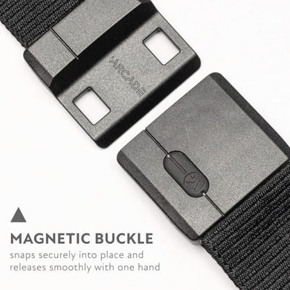 Arcade Belts Adventure Mag Unisex Belt: Heavy Duty Stretch, Metal Free Buckle - color: Aero Mag - Black