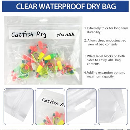 Aventik Fishing Bait Storage Bags - (10/20PACK) Durable Clear Organizer for Soft Plastic Baits, Lures, Tackle & Fishing Gear - Waterproof and Reusable Size11.18” X 9.45”(10pcs) - size: 11.18 X 9.45inch-10PACK