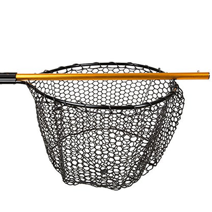 Collapsible Fishing Net - 56-Inch Retractable Landing Net with Telescopic Pole - Fishing Equipment for Catch-and-Release by Wakeman (Gold)