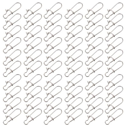 100pcs Stainless Steel Snap Connector Fishing Hooks for Snap Clip for Fishing Gear Accessories